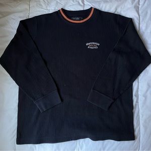 embroidered abercrombie varsity style knit long sleeve